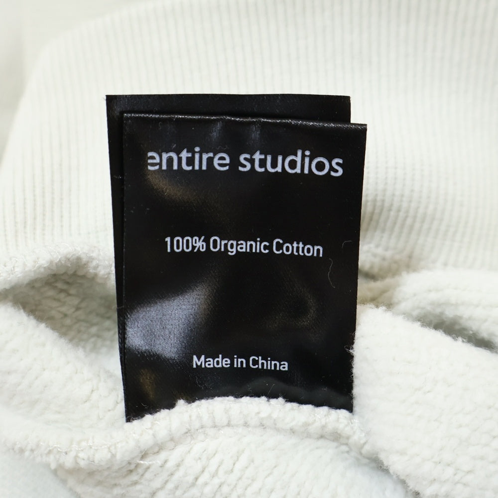 entire studios(エンタイア スタジオ) BOX CREW ボックスシルエット クルーネック スウェット ホワイト ES2126