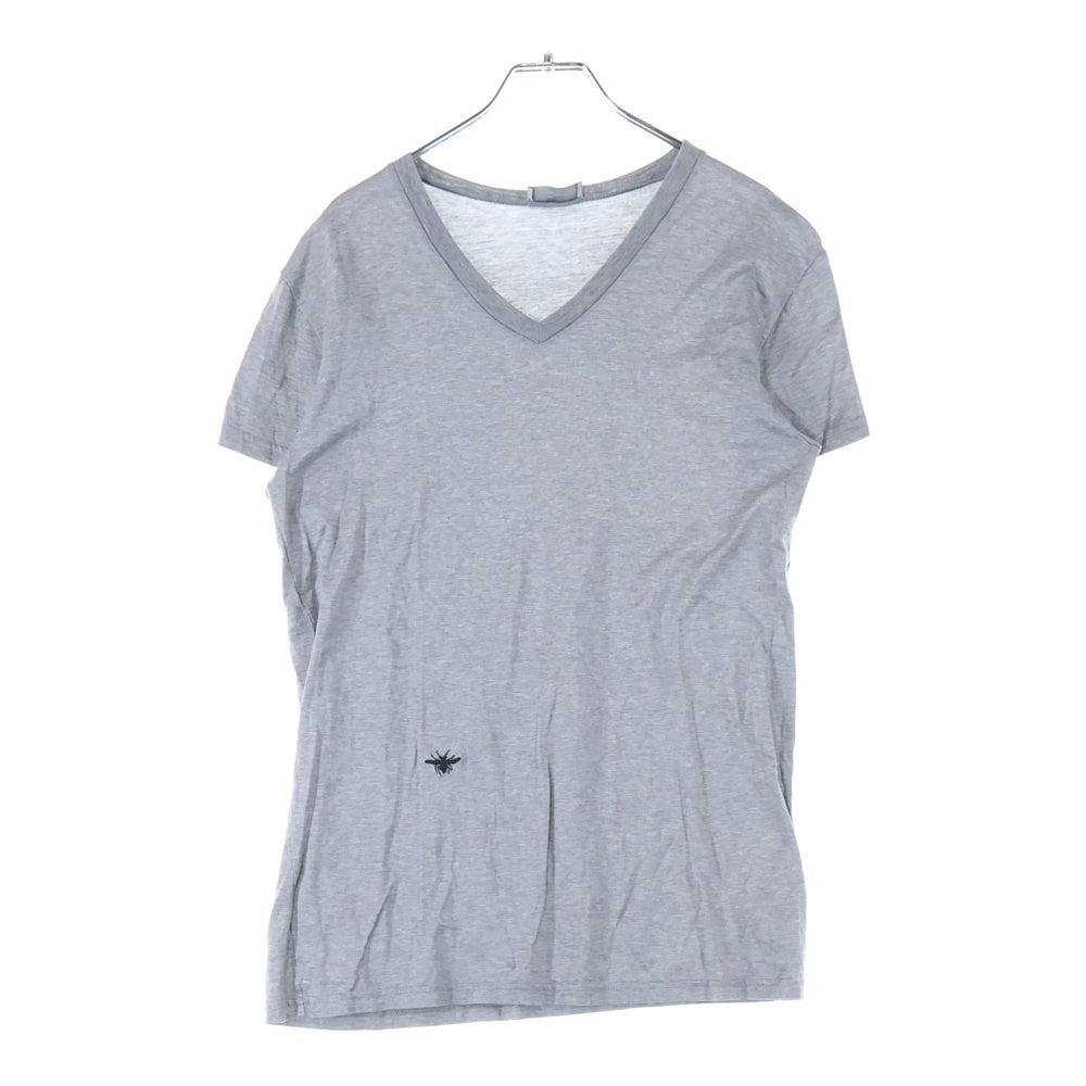 Dior HOMME(ディオールオム) BEE刺繍 Vネック カットソー 刺繍Tシャツ グレー