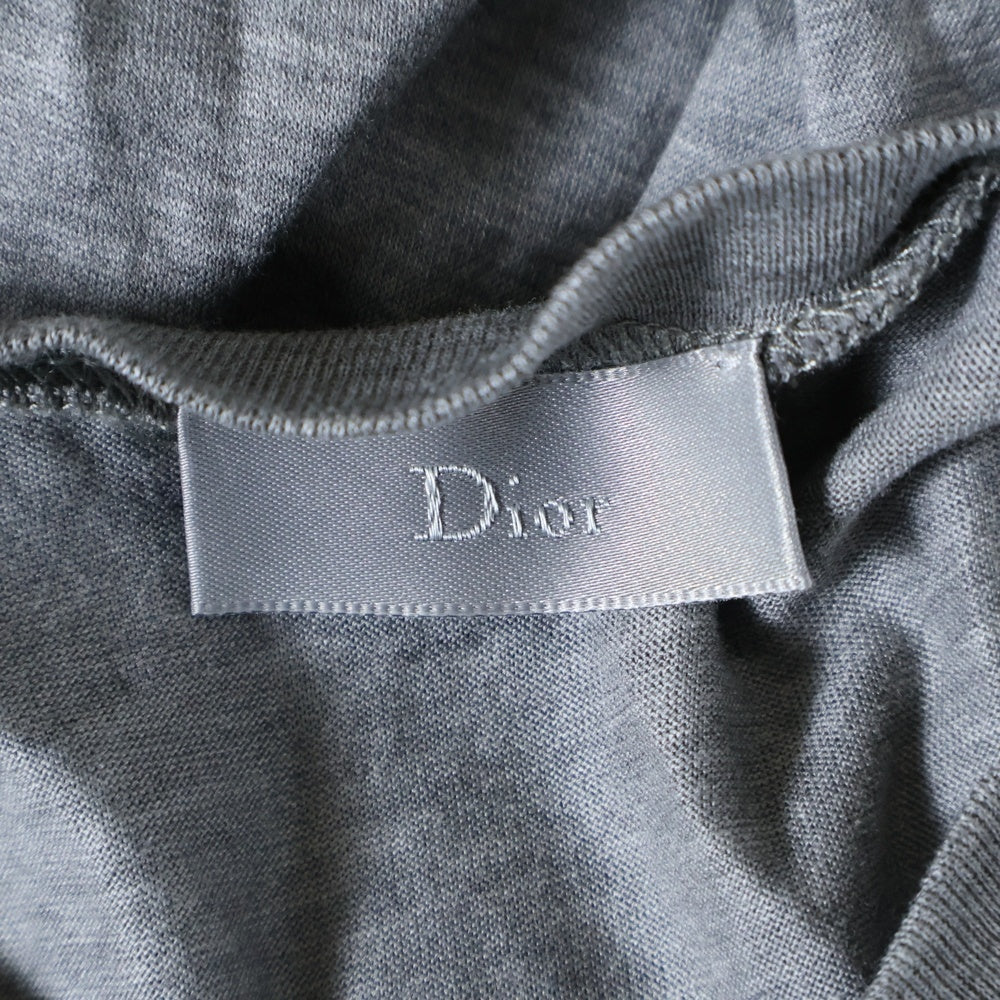 Dior HOMME(ディオールオム) BEE刺繍 Vネック カットソー 刺繍Tシャツ グレー