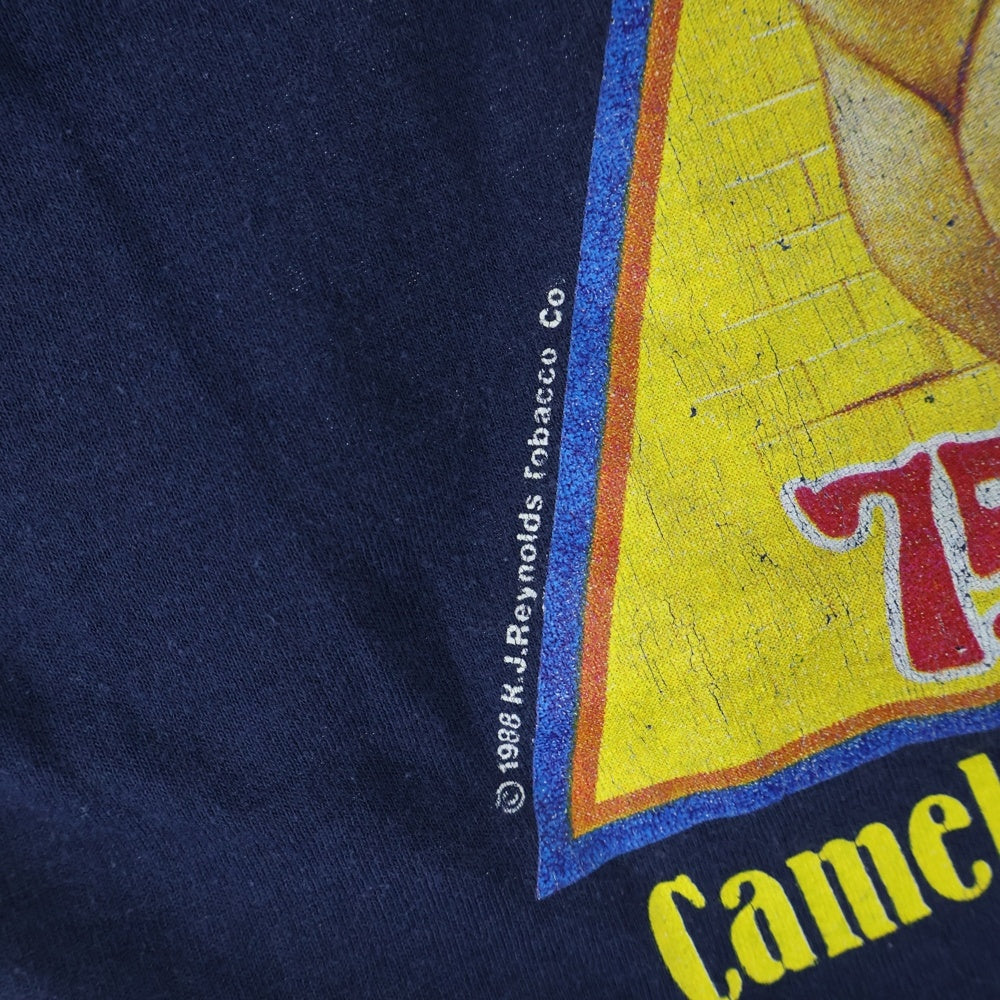 VINTAGE(ヴィンテージ) 80s CAMEL キャメル 企業Tシャツ 半袖プリントTシャツ カットソー ネイビー