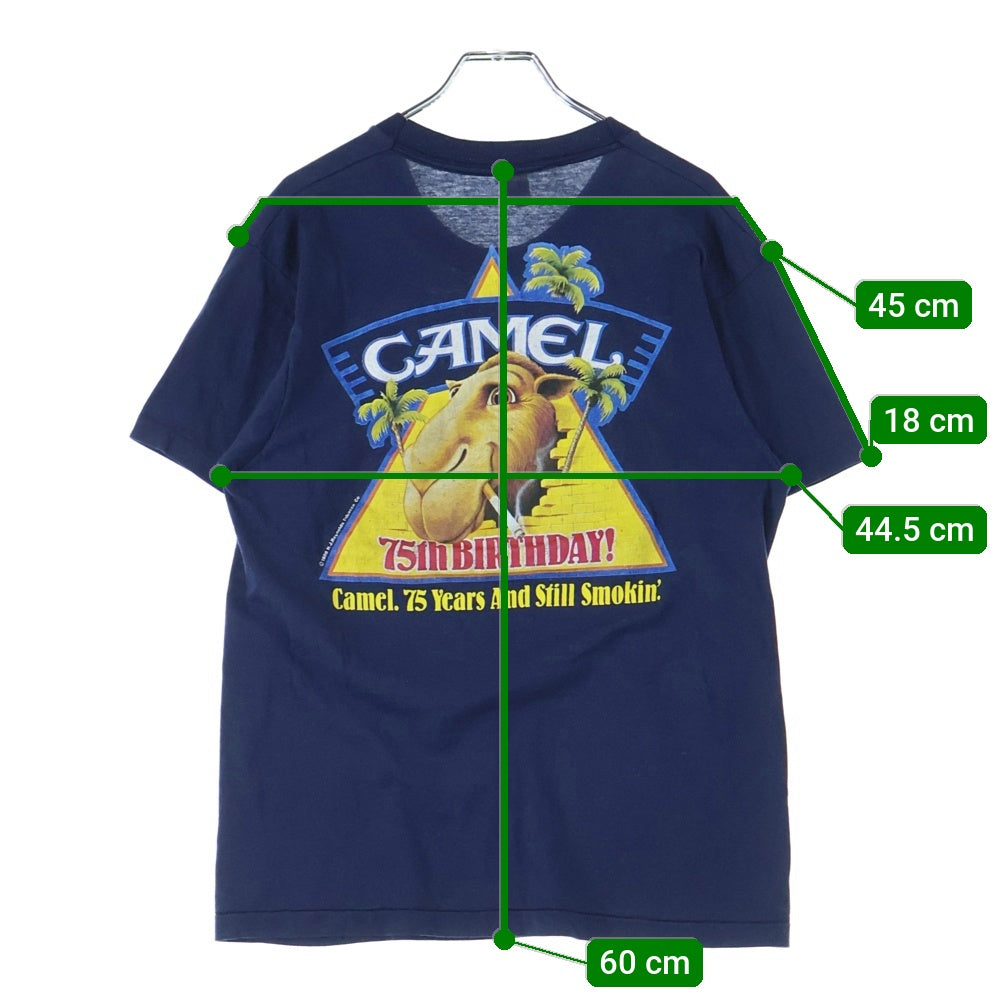 VINTAGE(ヴィンテージ) 80s CAMEL キャメル 企業Tシャツ 半袖プリントTシャツ カットソー ネイビー