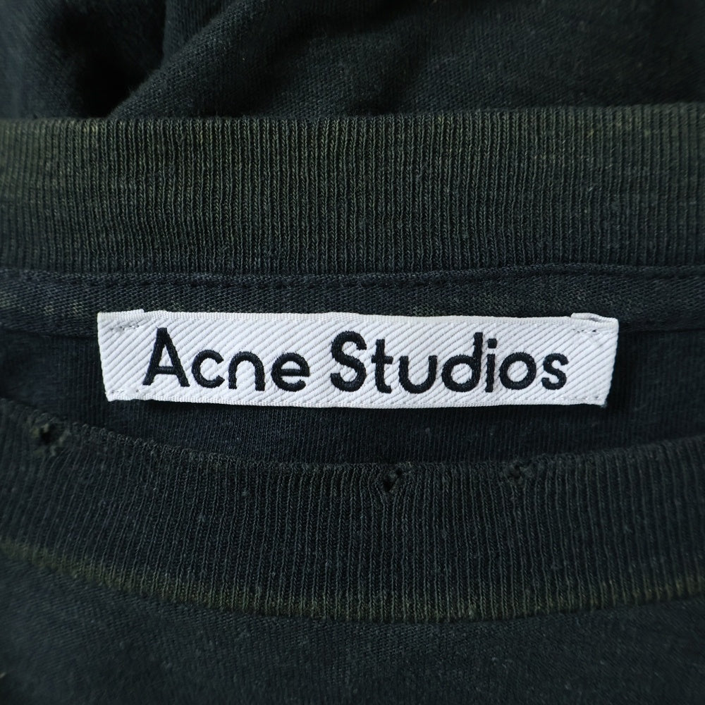 Acne Studios(アクネ ストゥディオズ) スタンプロゴ ダメージ Tシャツ FN-UXーTSHI000013 オリーブ