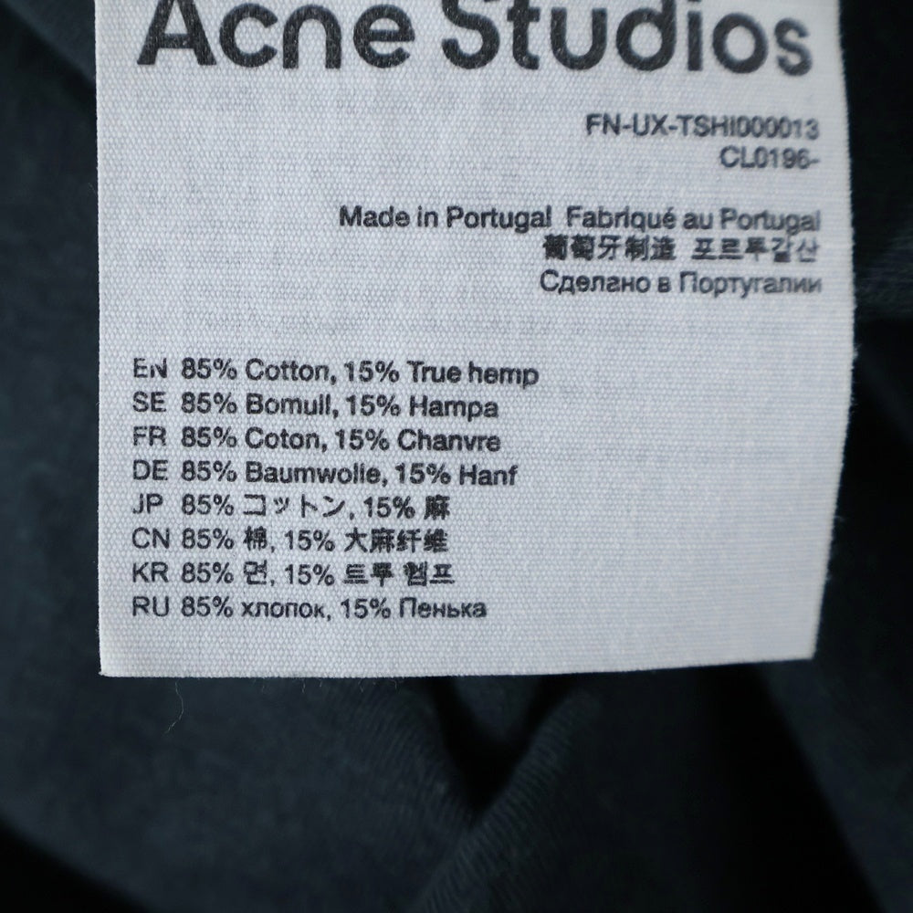 Acne Studios(アクネ ストゥディオズ) スタンプロゴ ダメージ Tシャツ FN-UXーTSHI000013 オリーブ
