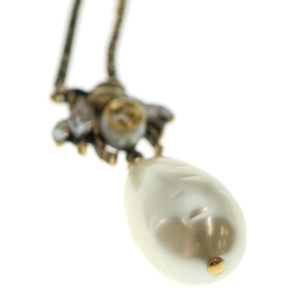 GUCCI(グッチ) BEE PEARL ビー パール インターロッキング G ネックレス ゴールド