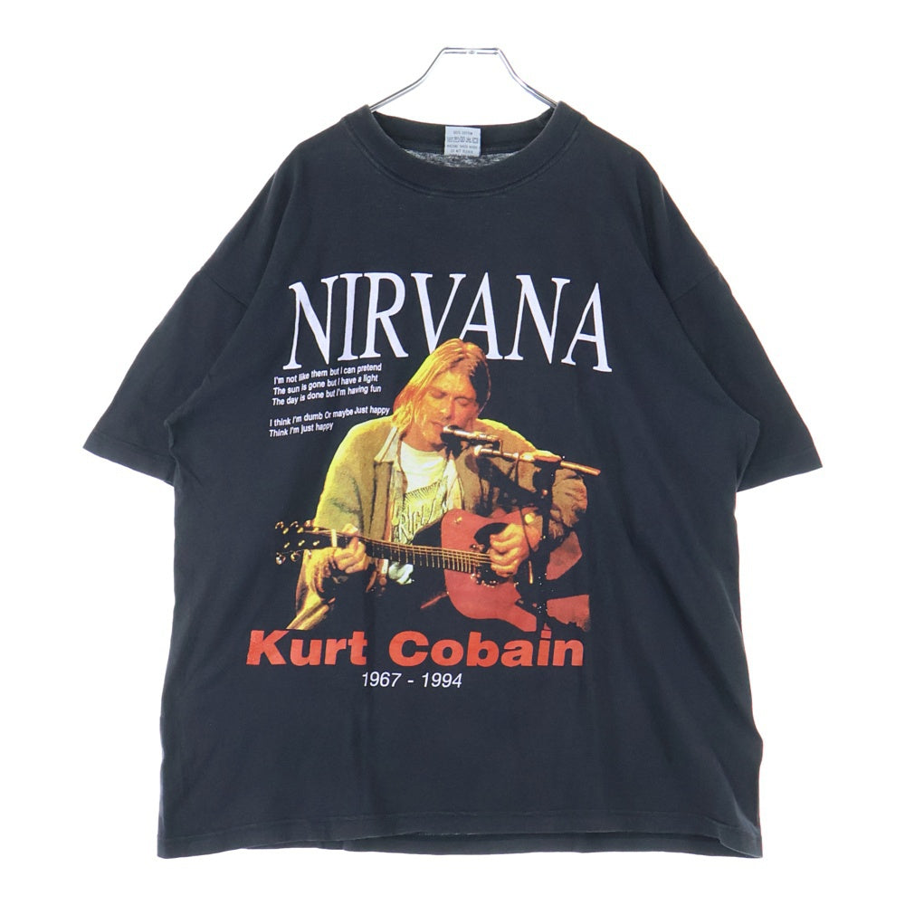 VINTAGE(ヴィンテージ) 90-00s NIRVANA KURT COBAIN BOOTLEG ニルヴァーナ カートコバーン Tシャツ 半袖カットソー ブラック