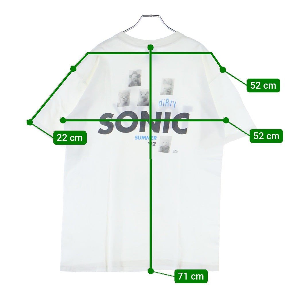 VINTAGE(ヴィンテージ) 90s SONIC YOUTH dirty 100% 1992 promotion ソニックユース 半袖Tシャツ カットソー ホワイト
