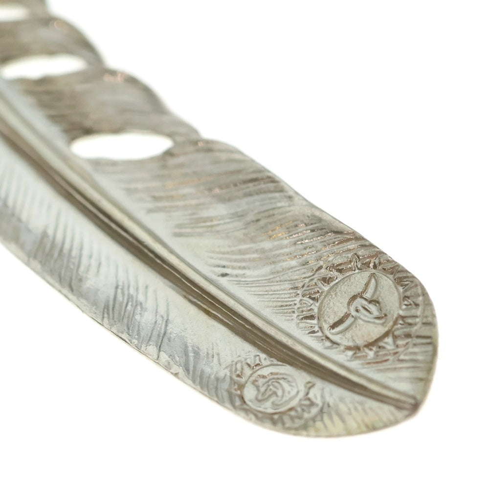 TADY & KING(タディアンドキング) 特大SVフェザーペンダント GPインディアン ネックレストップ 左向き シルバー/ゴールド