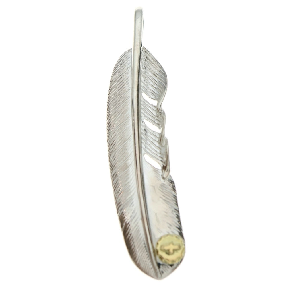 TADY & KING(タディアンドキング) 特大SVフェザーペンダント GPイーグル ネックレストップ 右向き シルバー/ゴールド