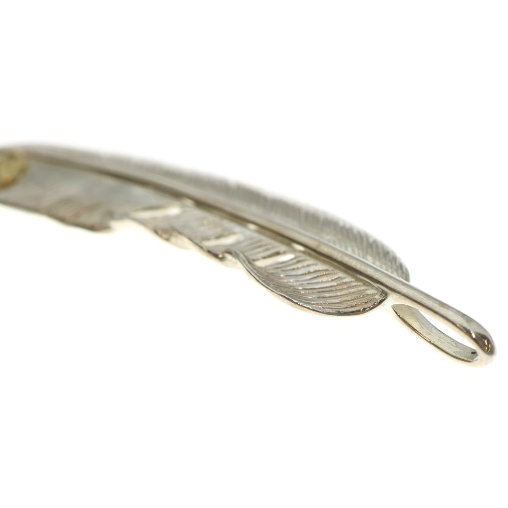 TADY & KING(タディアンドキング) 特大SVフェザーペンダント GPローズ ネックレストップ 右向き シルバー/ゴールド