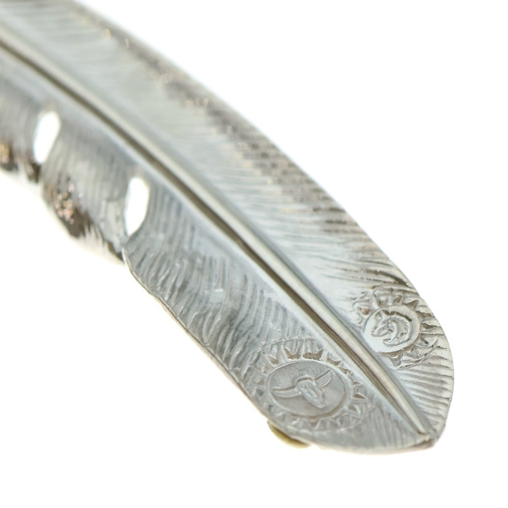 TADY & KING(タディアンドキング) 特大SVフェザーペンダント GPローズ ネックレストップ 右向き シルバー/ゴールド