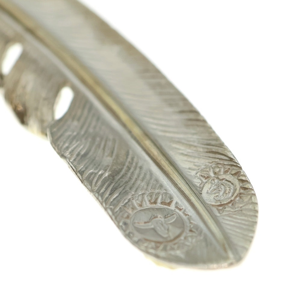 TADY & KING(タディアンドキング) 特大SVフェザーペンダント GPウルフ ネックレストップ 右向き シルバー/ゴールド