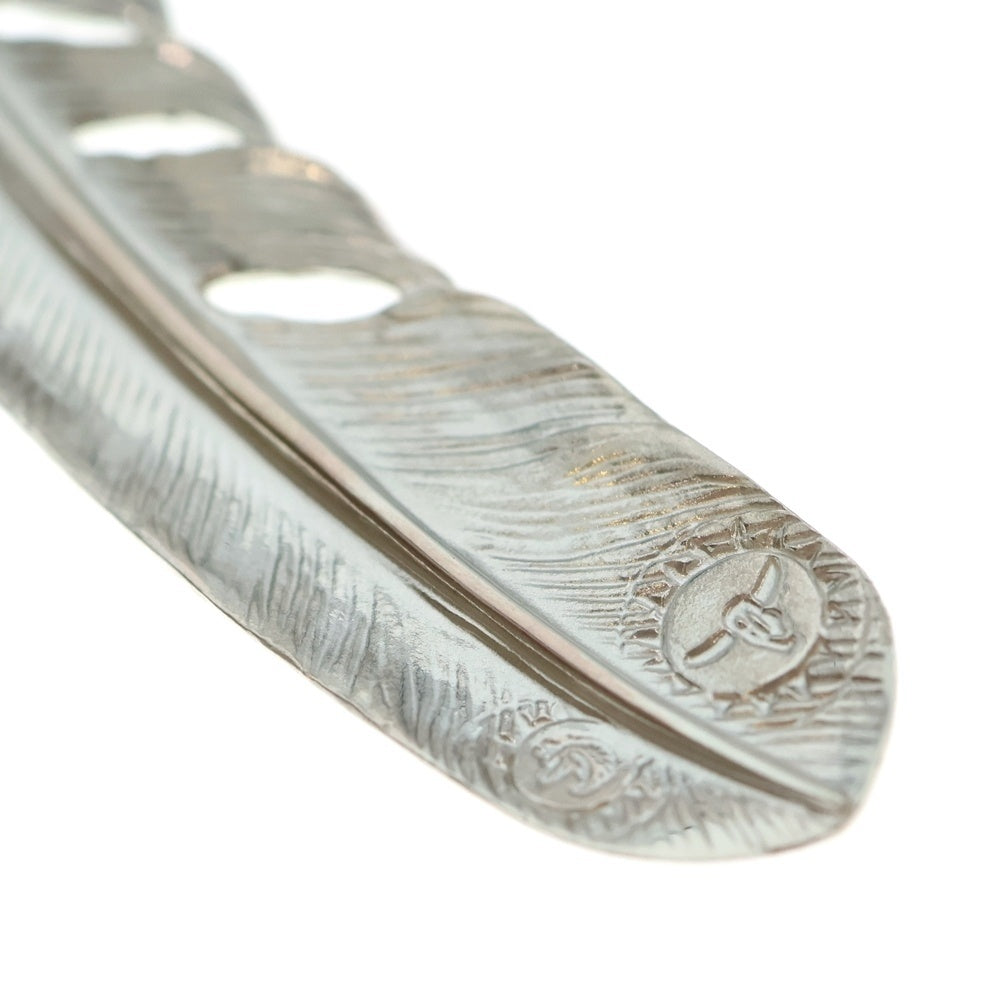 TADY & KING(タディアンドキング) 特大SVフェザーペンダント GPロングホーン ネックレストップ 左向き シルバー/ゴールド