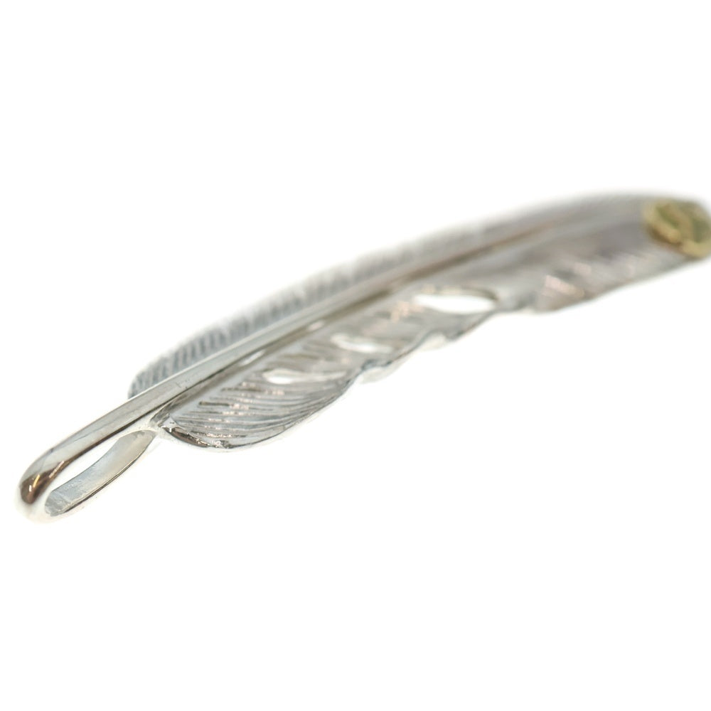 TADY & KING(タディアンドキング) 特大SVフェザーペンダント GPロングホーン ネックレストップ 左向き シルバー/ゴールド