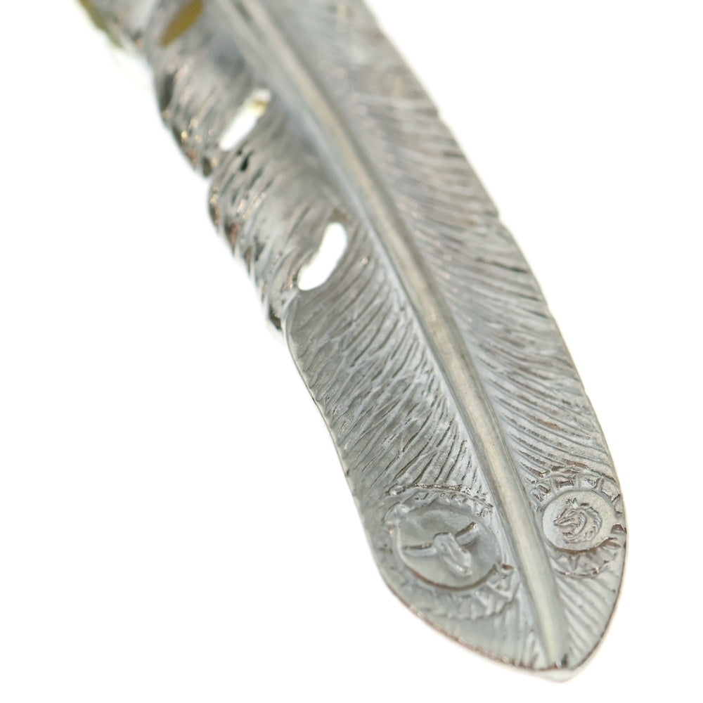 TADY & KING(タディアンドキング) 特大ハートK18フェザー金縄ターコイズ ネックレストップ 右向き シルバー/ゴールド