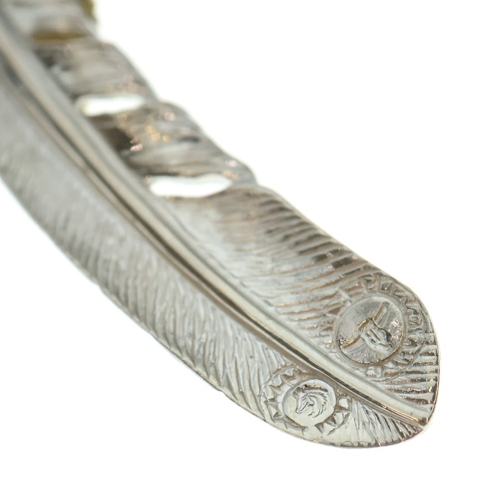 TADY & KING(タディアンドキング) 特大ハートK18フェザー金縄ターコイズ ネックレストップ 左向き シルバー/ゴールド