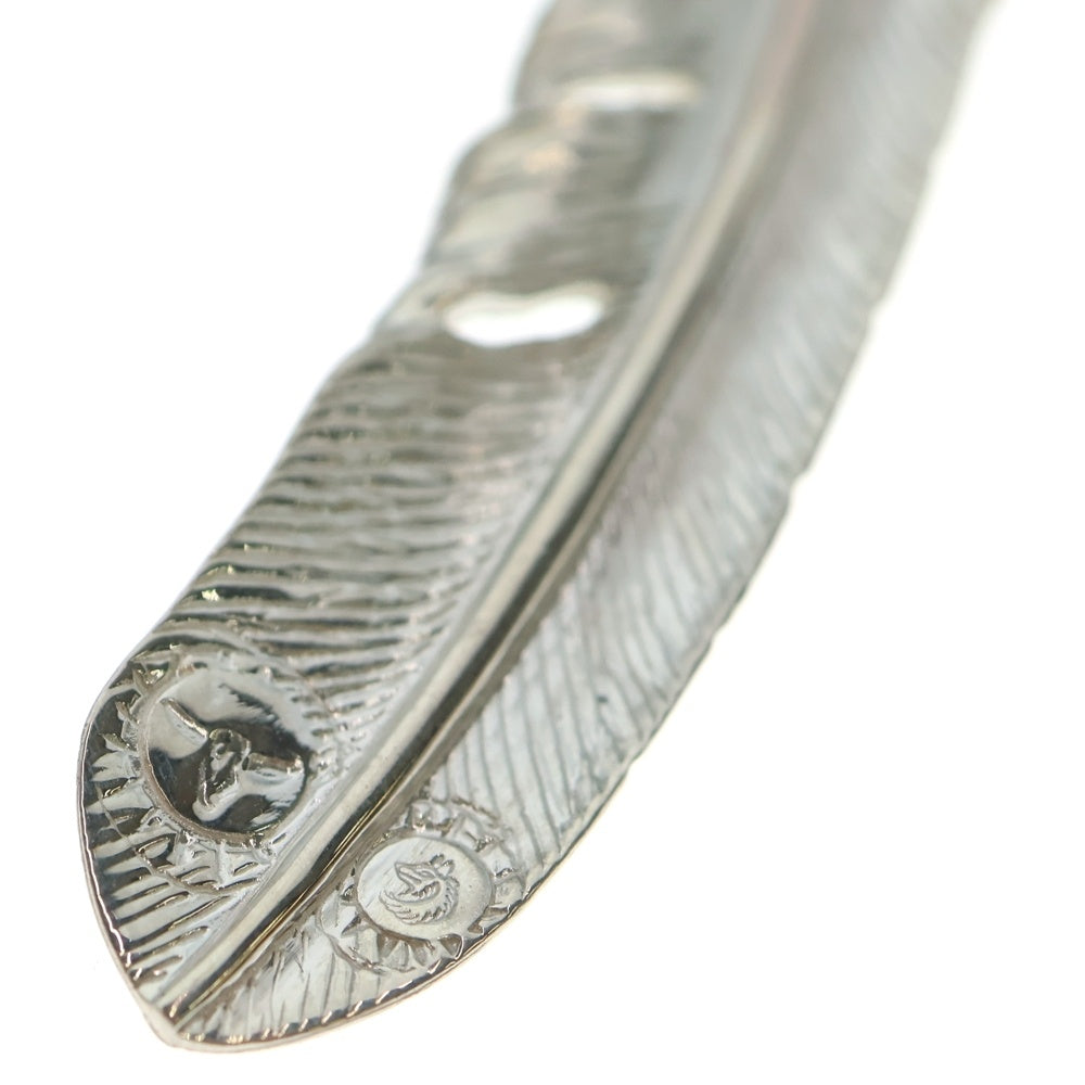 TADY & KING(タディアンドキング) ハートSVフェザー金縄スパイダーターコイズ 特大フェザー ペンダントトップ 右向き シルバー/ゴールド