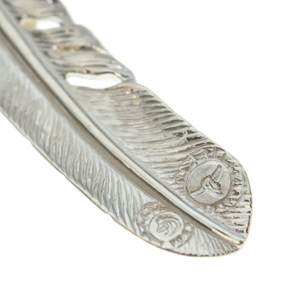 TADY & KING(タディアンドキング) ハートSVフェザー銀縄ターコイズ 特大フェザー ペンダントトップ 左向き シルバー