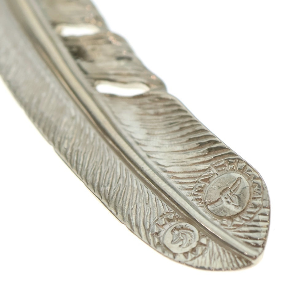 TADY & KING(タディアンドキング) ハートSVフェザー銀縄赤珊瑚特大フェザー ペンダントトップ 左向き シルバー