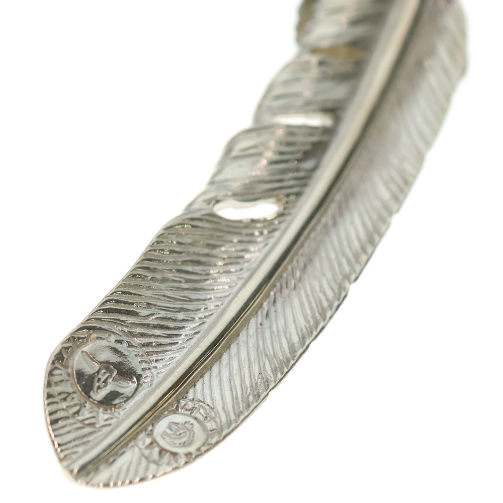 TADY & KING(タディアンドキング) ハートSVフェザー銀縄赤珊瑚特大フェザー ペンダントトップ 右向き シルバー