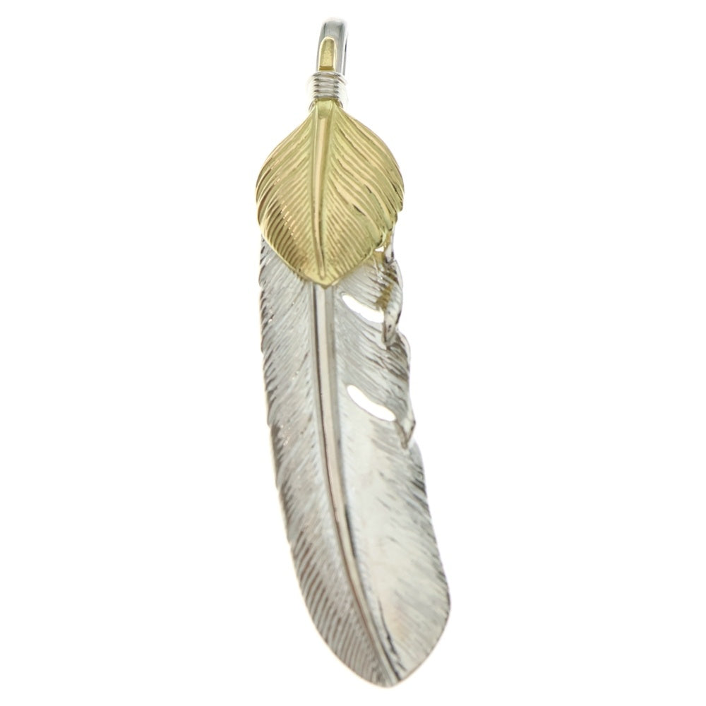 TADY & KING(タディアンドキング) K18ハートSVフェザー 上金特大フェザー右向き シルバー/ゴールド