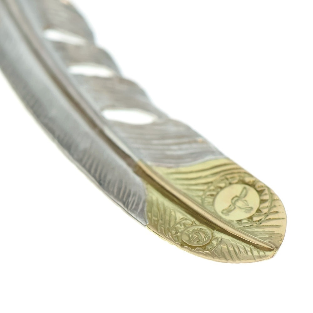 TADY & KING(タディアンドキング) SVフェザー剣先K18 先金特大フェザー ペンダントトップ 左向き シルバー/ゴールド