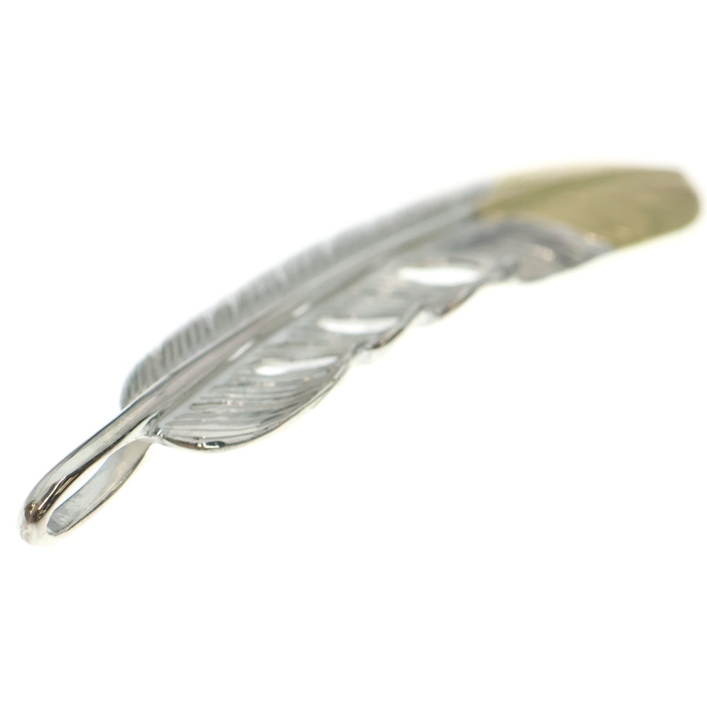 TADY & KING(タディアンドキング) SVフェザー剣先K18 先金特大フェザー ペンダントトップ 左向き シルバー/ゴールド