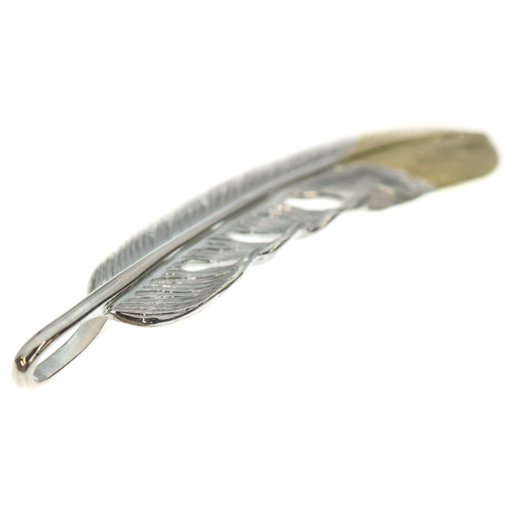 TADY & KING(タディアンドキング) SVフェザー剣先K18 先金特大フェザー ペンダントトップ 左向き シルバー/ゴールド