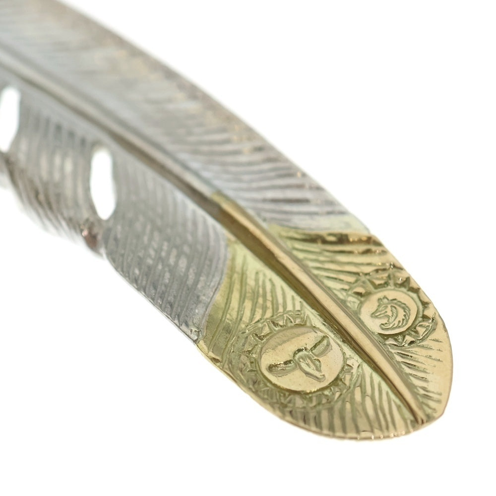 TADY & KING(タディアンドキング) SVフェザー剣先K18 先金特大フェザー ペンダントトップ 右向き シルバー/ゴールド