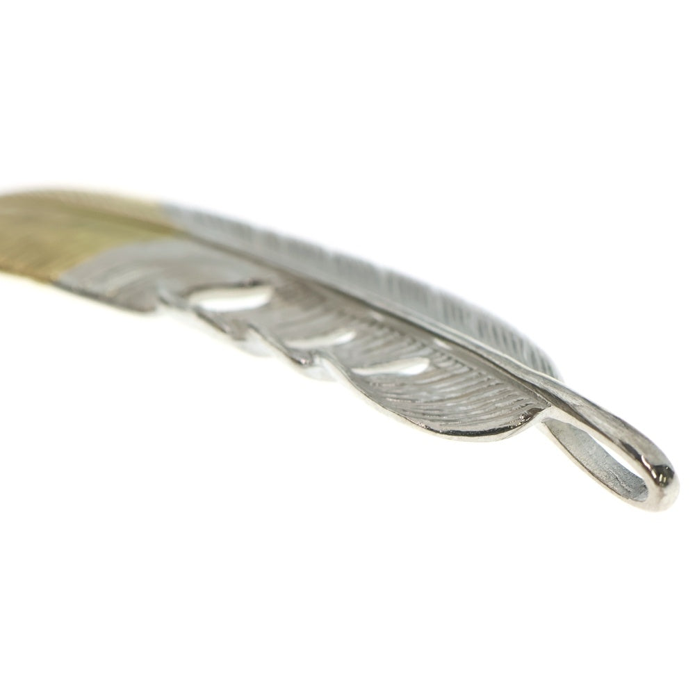 TADY & KING(タディアンドキング) SVフェザー剣先K18 先金特大フェザー ペンダントトップ 右向き シルバー/ゴールド