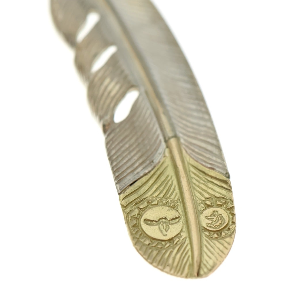 TADY & KING(タディアンドキング) SVフェザー剣先K18 先金特大フェザー ペンダントトップ 右向き シルバー/ゴールド