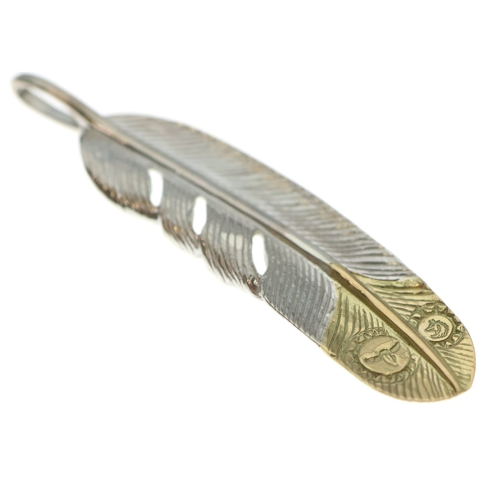 TADY & KING(タディアンドキング) SVフェザー剣先K18 先金特大フェザー ペンダントトップ 右向き シルバー/ゴールド