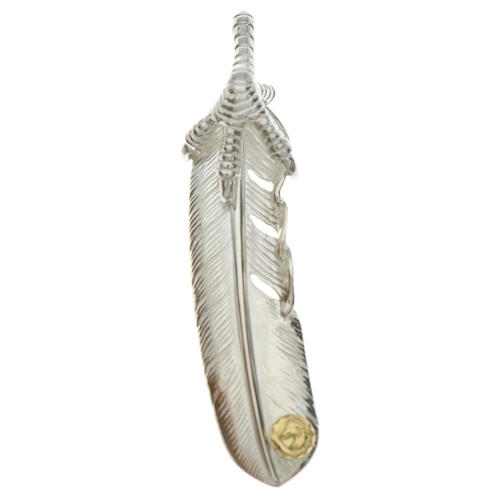 TADY & KING(タディアンドキング) 銀爪 ツメSVフェザーGPウルフ 特大フェザーペンダント シルバー/ゴールド 右向き