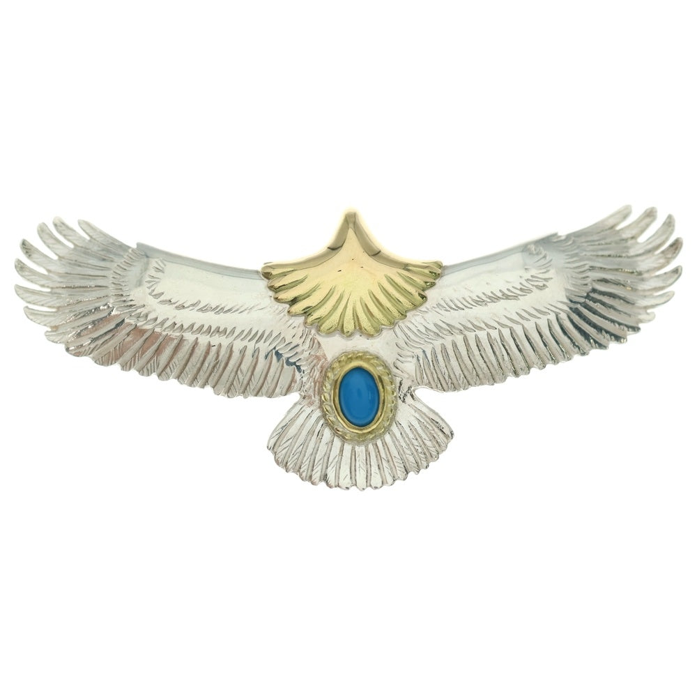 TADY & KING(タディアンドキング) 頭金 中イーグル 金縄ターコイズ ネックレストップ シルバー/ゴールド