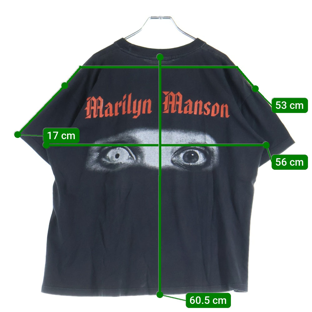 VINTAGE(ヴィンテージ) 90-00s MARILYN MANSON BACK EYES BOOTLEG マリリンマンソン ブラックアイズ ブートレグ Tシャツ 半袖カットソーブラック
