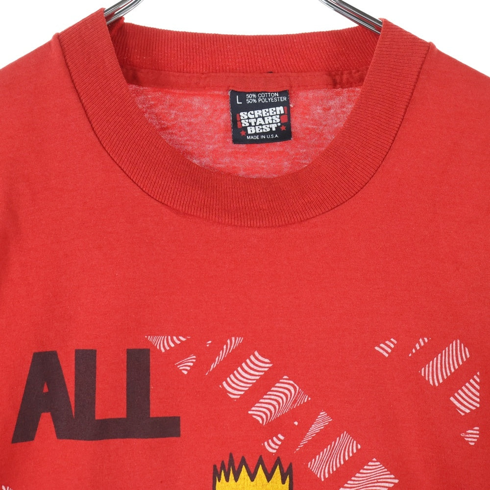 VINTAGE(ヴィンテージ) 80s ALL ALLROY SEZ オール フロント プリント Tシャツ 半袖カットソー レッド