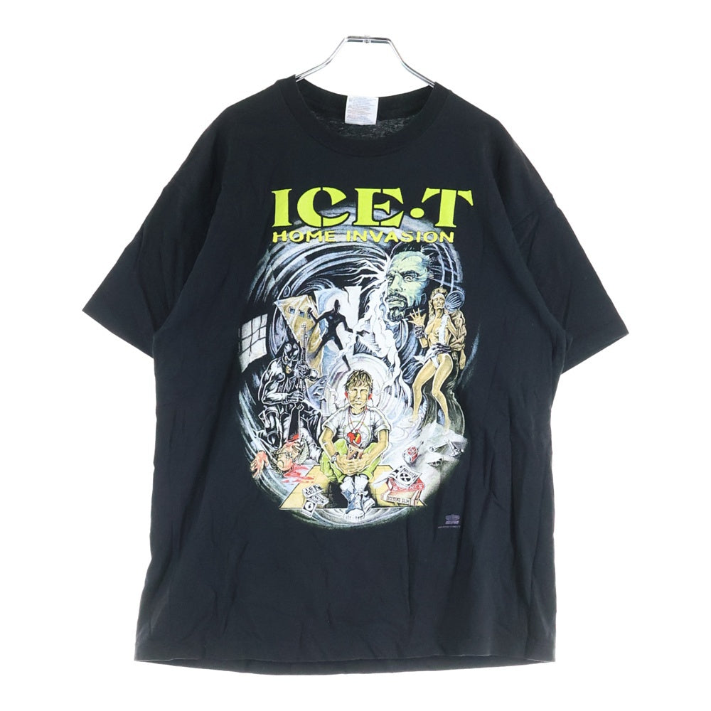 VINTAGE(ヴィンテージ) 90s ICE-T HOME INVASION RAP TEE アイス T 両面プリント Tシャツ 半袖カットソーブラック