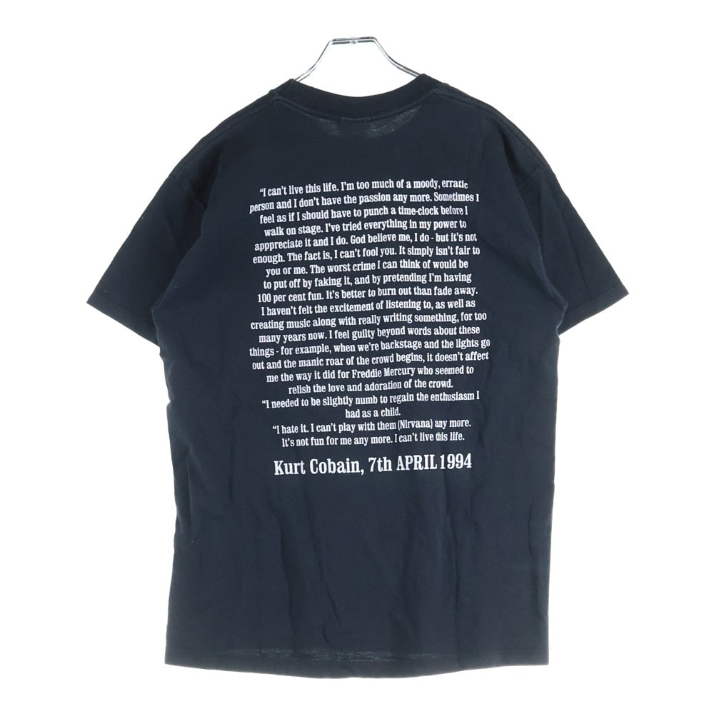 VINTAGE(ヴィンテージ) 90-00s NIRVANA KURT COBAIN ニルヴァーナ カートコバーン フロントプリント Tシャツ 半袖カットソーブラック
