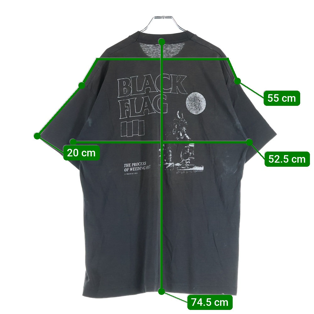 VINTAGE(ヴィンテージ) 80s BLACK FLAG THE PROCESS ブラックフラッグ 両面プリント Tシャツ 半袖カットソーブラック