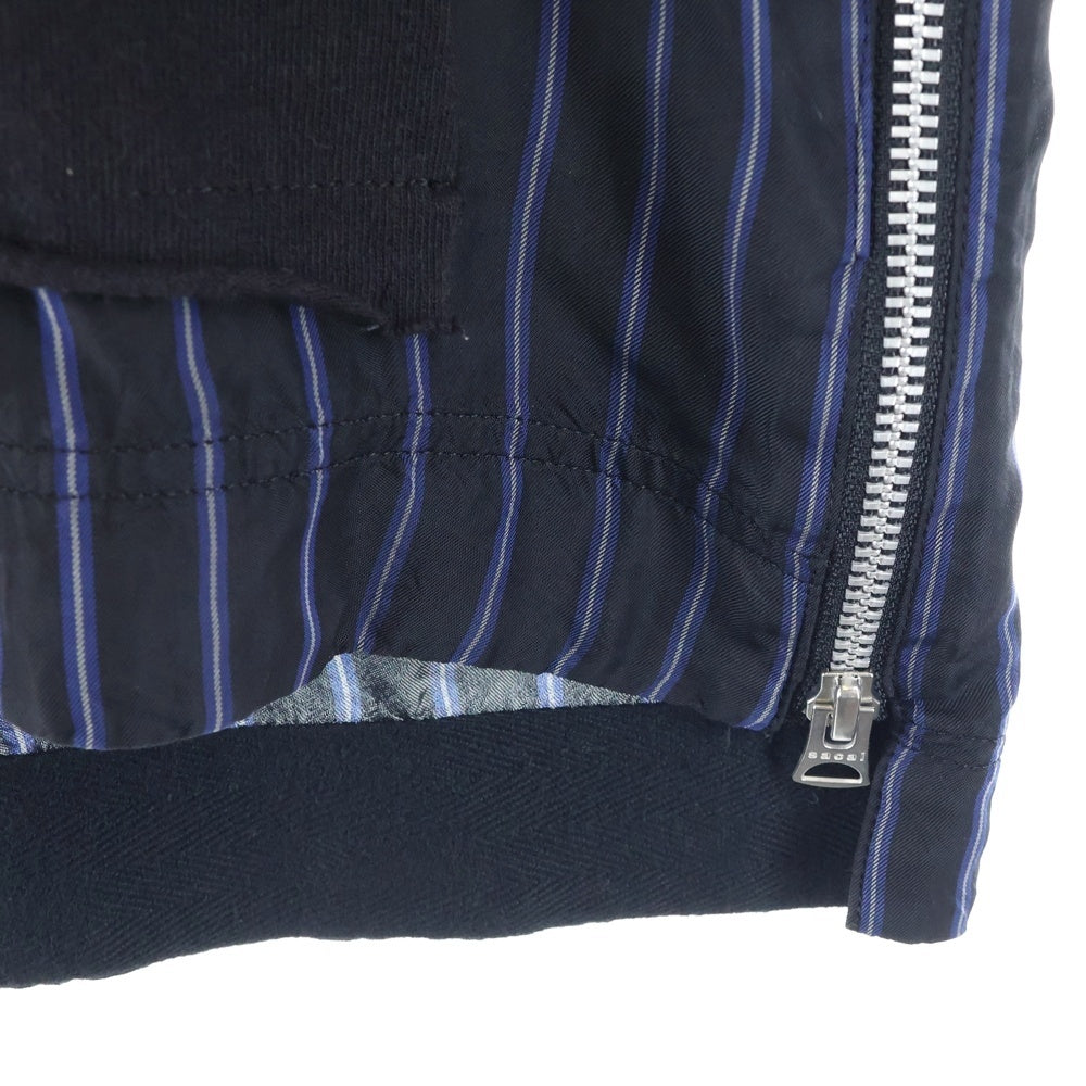 Sacai(サカイ) 20SS ×THE BIG LEBOWSKI STRIPE PULLOVER 20ー02441M ビッグリボウスキ ストライプ サイドジップ 切り替えカットソー ブラック