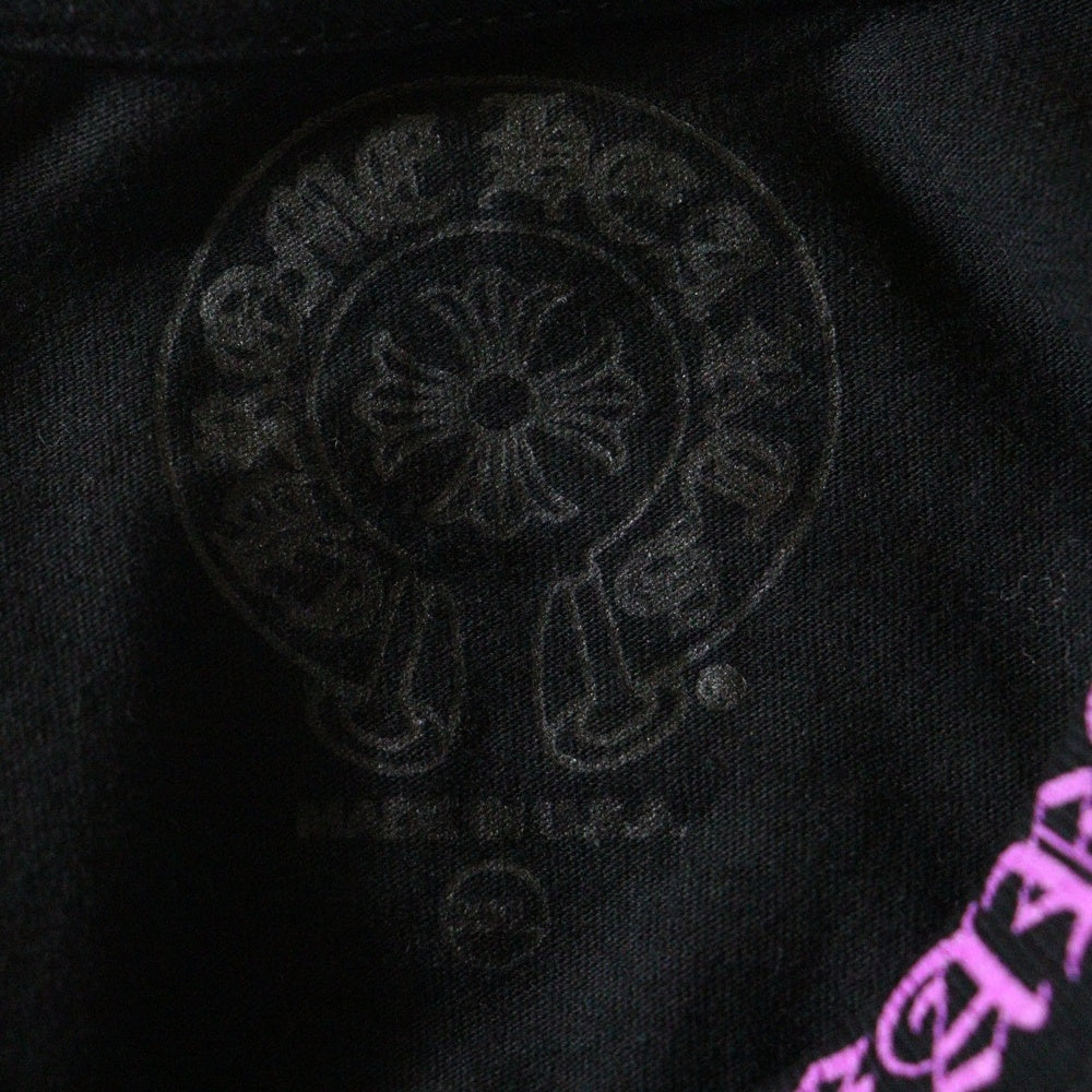 CHROME HEARTS(クロムハーツ) CH T SHRT ネックロゴ プリント 半袖 Tシャツ ブラック/パープル