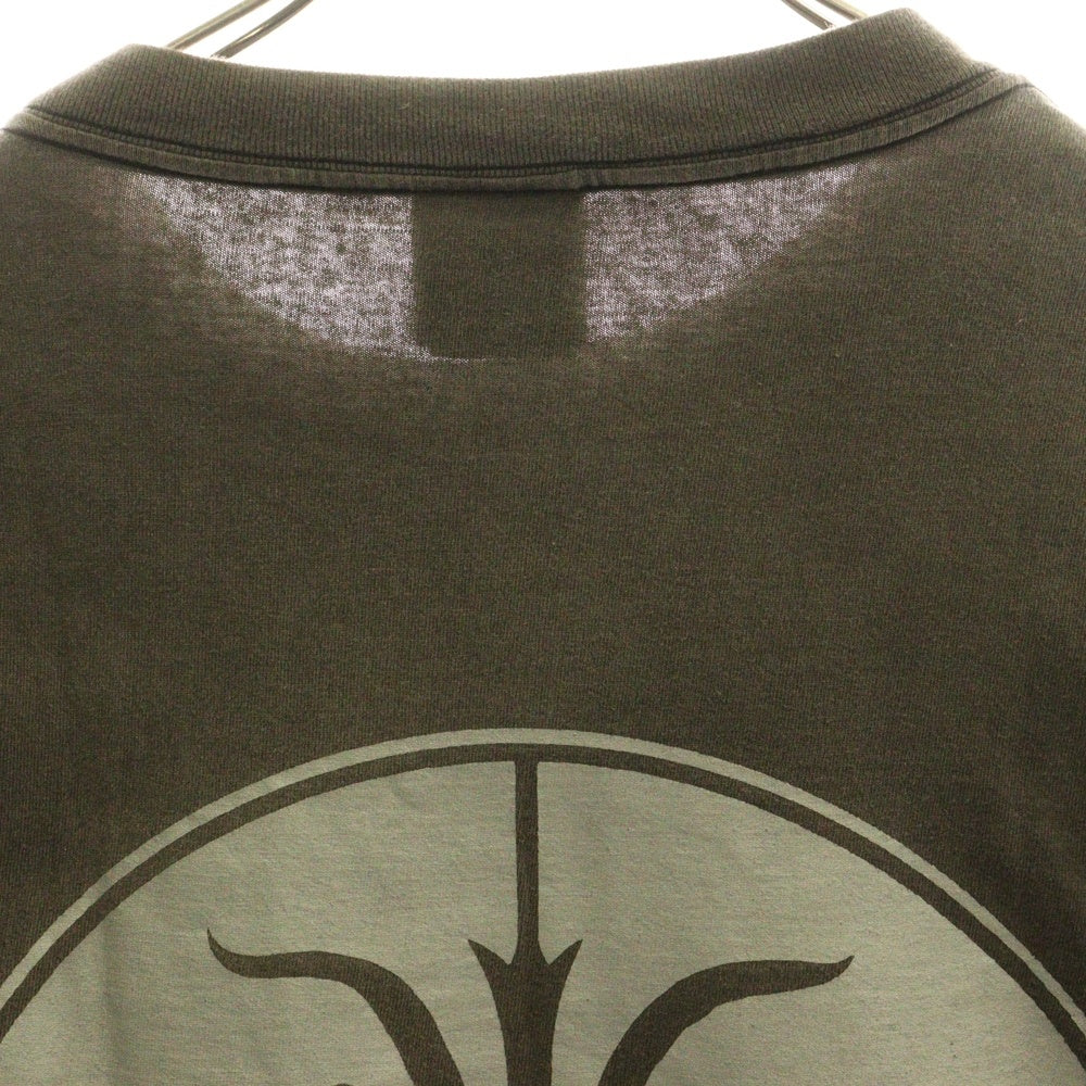 SAINT MICHAEL(セントマイケル) 21AW T-SHIRT FOCUS クルーネックロゴプリント半袖Tシャツ 半袖カットソー ヴィンテージ加工 ブラック SM-A21-0000-002