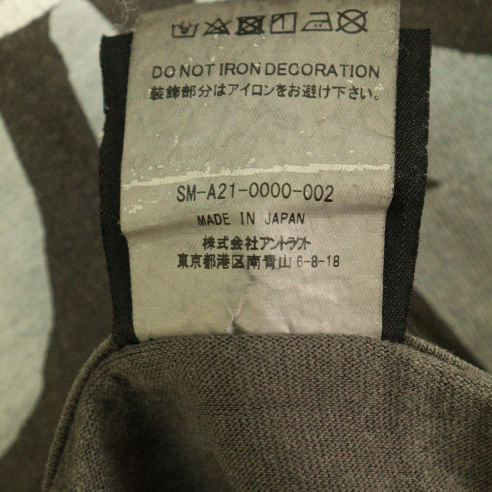 SAINT MICHAEL(セントマイケル) 21AW T-SHIRT FOCUS クルーネックロゴプリント半袖Tシャツ 半袖カットソー ヴィンテージ加工 ブラック SM-A21-0000-002