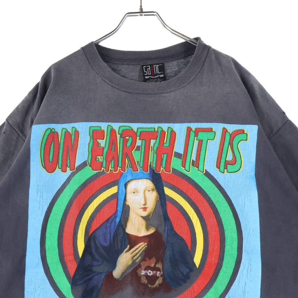 SAINT MICHAEL(セントマイケル) 24SS ON EARTH SS TEE ヴィンテージ加工 オンアース プリント ショートスリーブTシャツ 半袖カットソー SM-YS8-0000-002