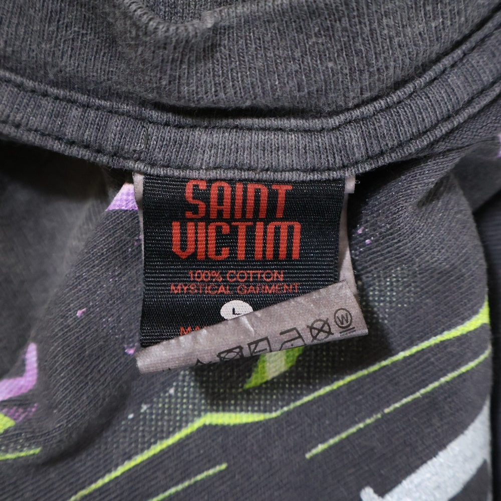 SAINT MICHAEL(セントマイケル) 24SS ×エヴァンゲリオン プリント半袖クルーネックTシャツ 半袖カットソー チャコールグレー SM-YS8-0000-C24