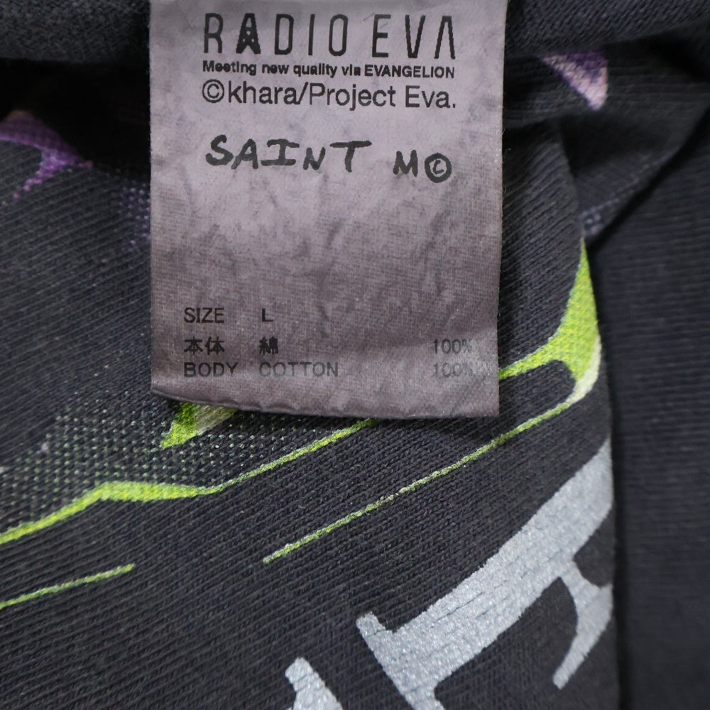 SAINT MICHAEL(セントマイケル) 24SS ×エヴァンゲリオン プリント半袖クルーネックTシャツ 半袖カットソー チャコールグレー SM-YS8-0000-C24
