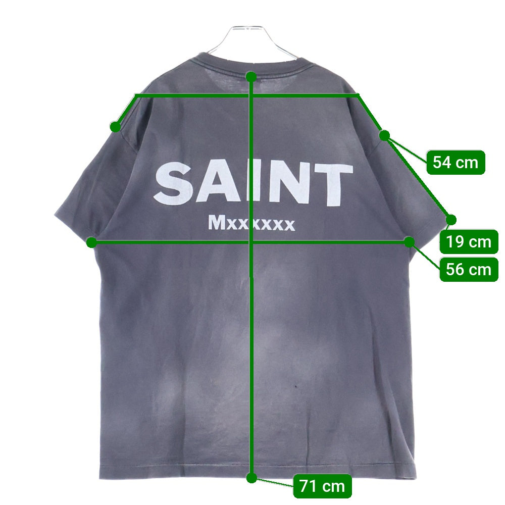 SAINT MICHAEL(セントマイケル) 24SS ×エヴァンゲリオン プリント半袖クルーネックTシャツ 半袖カットソー チャコールグレー SM-YS8-0000-C24