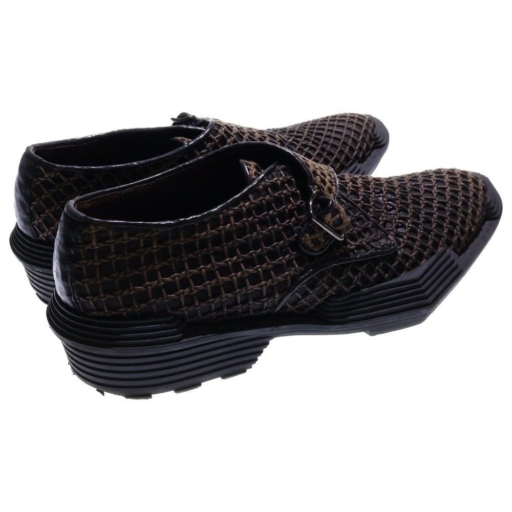 RAF SIMONS(ラフシモンズ) 08AWsingle monk ロープデザイン シングルモンク ストラップ シューズ ブラウン/ブラック