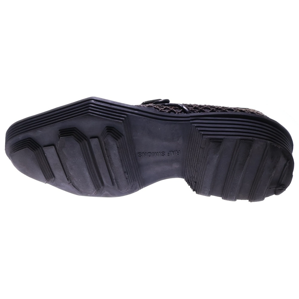 RAF SIMONS(ラフシモンズ) 08AWsingle monk ロープデザイン シングルモンク ストラップ シューズ ブラウン/ブラック