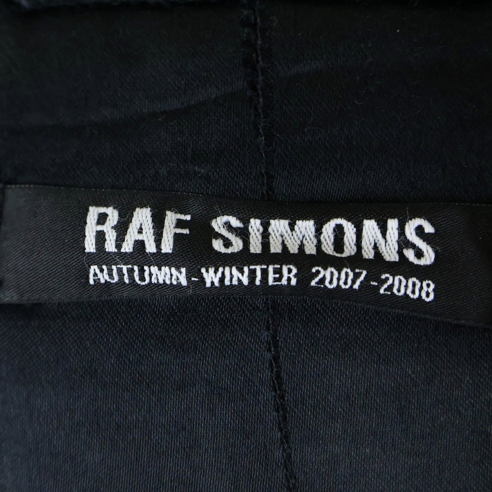 RAF SIMONS(ラフシモンズ) 07AW Archive アーカイブ ナイロン 素材切り替え ダブルコート ブラック