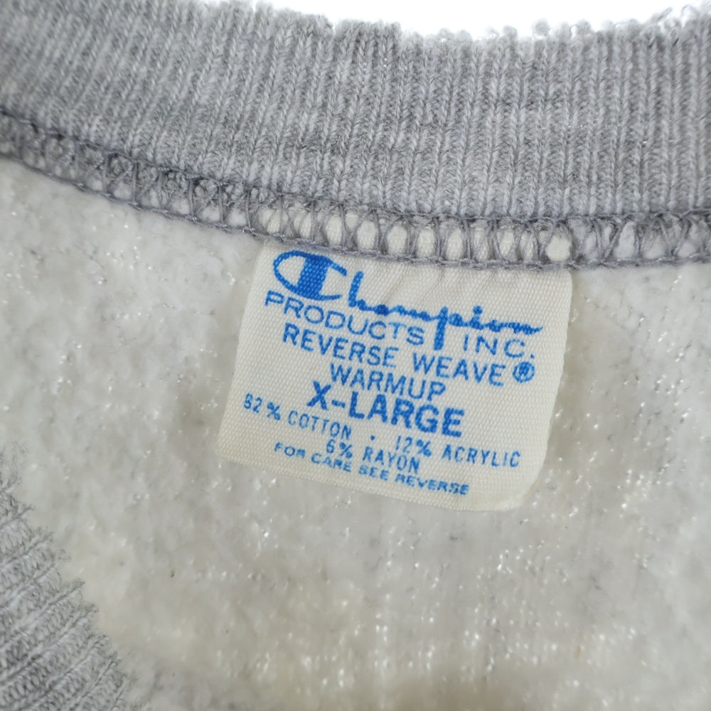 CHAMPION(チャンピオン) 70s REVERSE WEAVE WARMUP NAVY リバースウィーブ ネイビー 単色タグ 染み込みプリント スウェット グレー